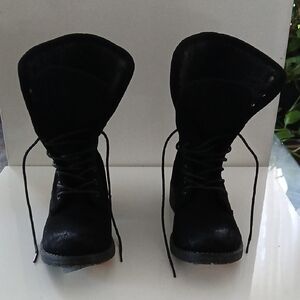 Material Girl Black Combat Boots NWT
